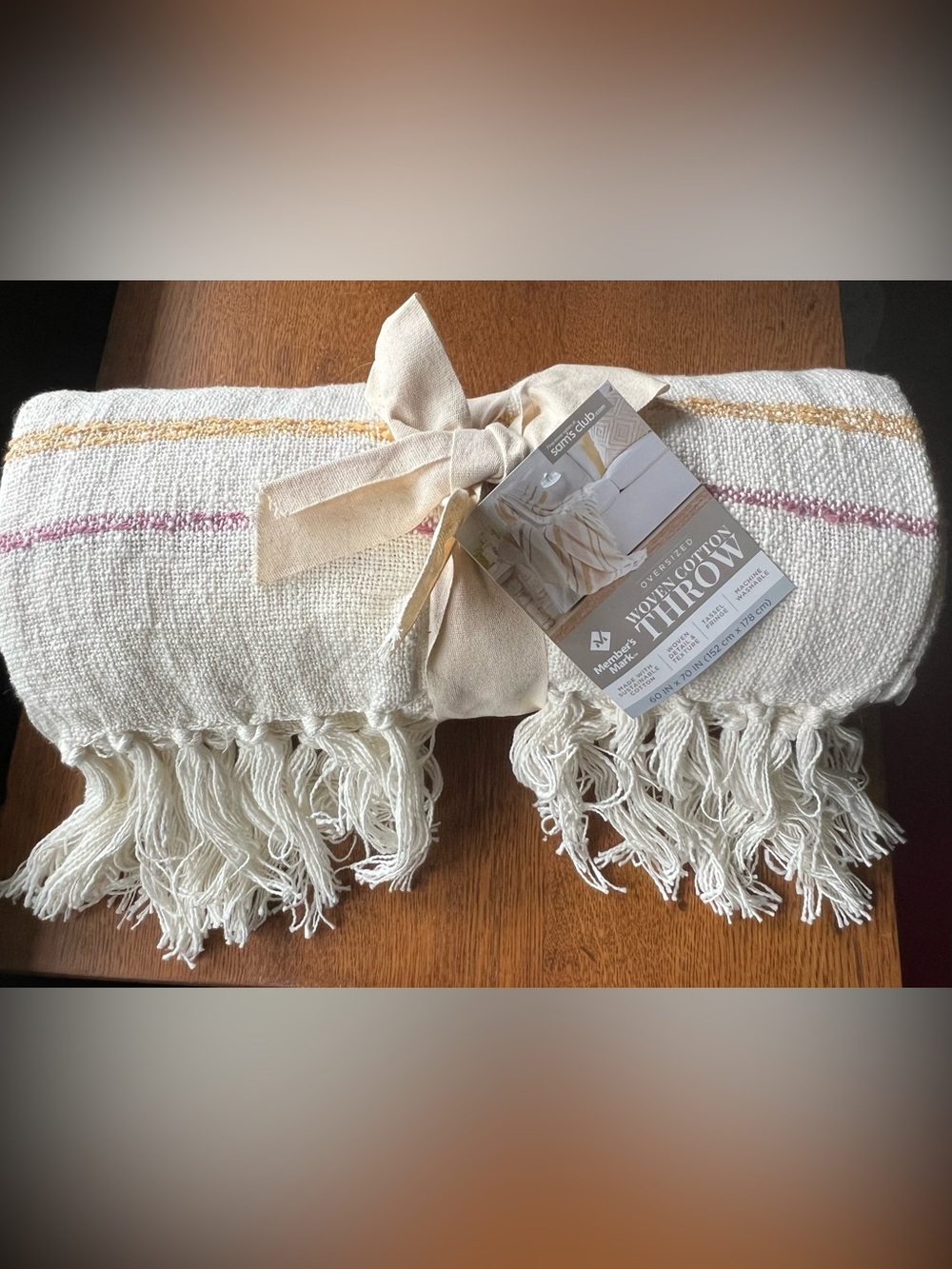 OVERSIZED WOVEN THROW 60in x 70in